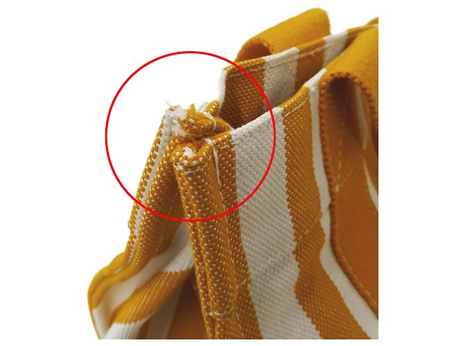 Hermès Borsa Hermes in tela Arancione e Bianco - vista 11
