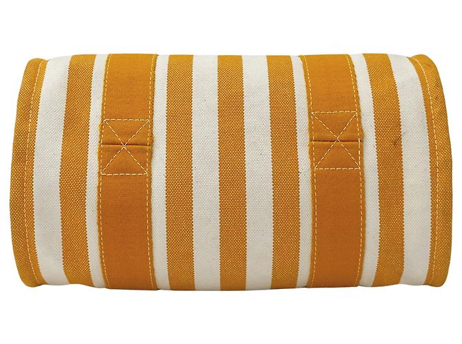 Hermès Borsa Hermes in tela Arancione e Bianco - vista 3