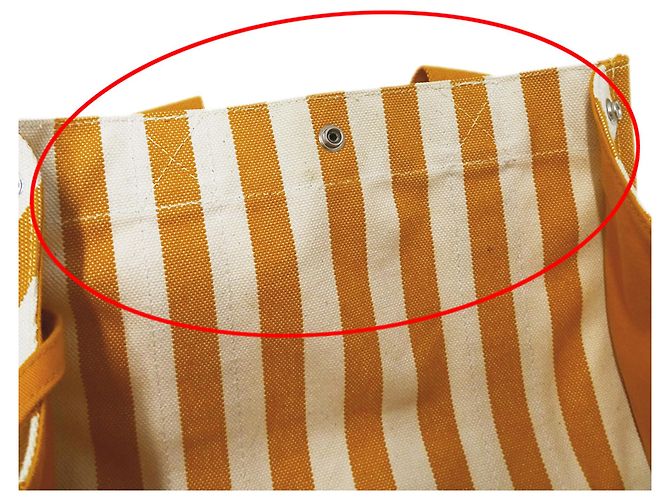 Hermès Borsa Hermes in tela Arancione e Bianco - vista 8