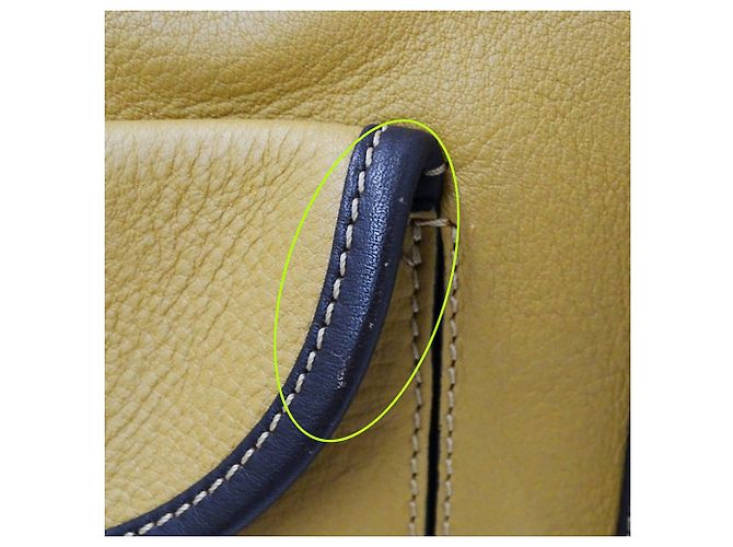 Borsa in pelle Loewe beige e verde - vista 10