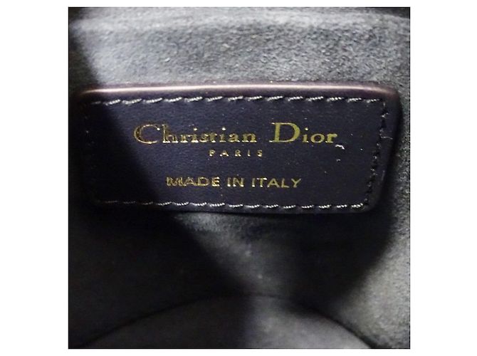 Borsa in pelle blu navy e bianca Christian Dior - vista 8