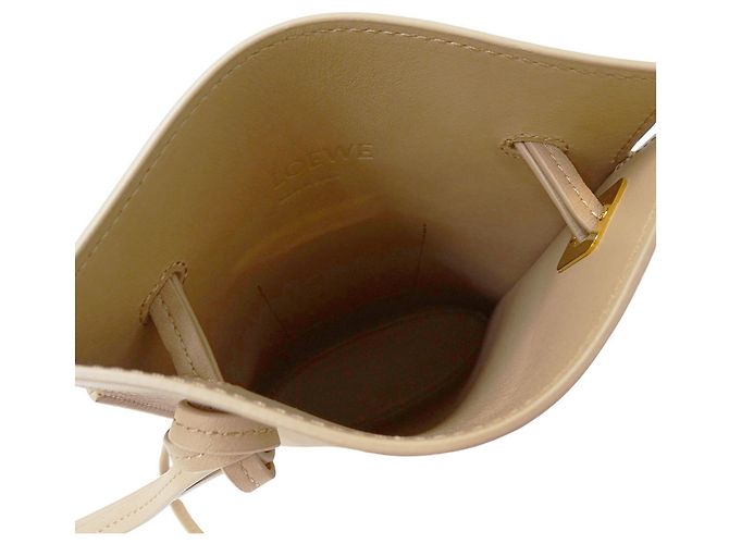 Borsa a mano Loewe in pelle beige - vista 5