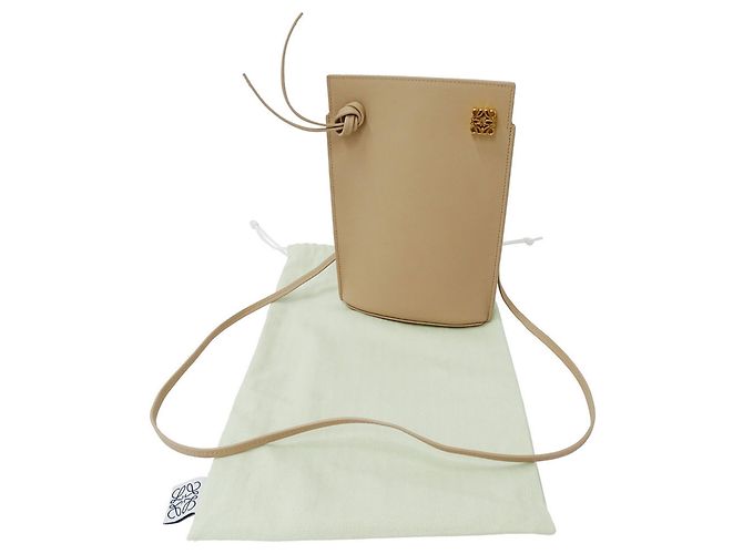 Borsa a mano Loewe in pelle beige - vista 6