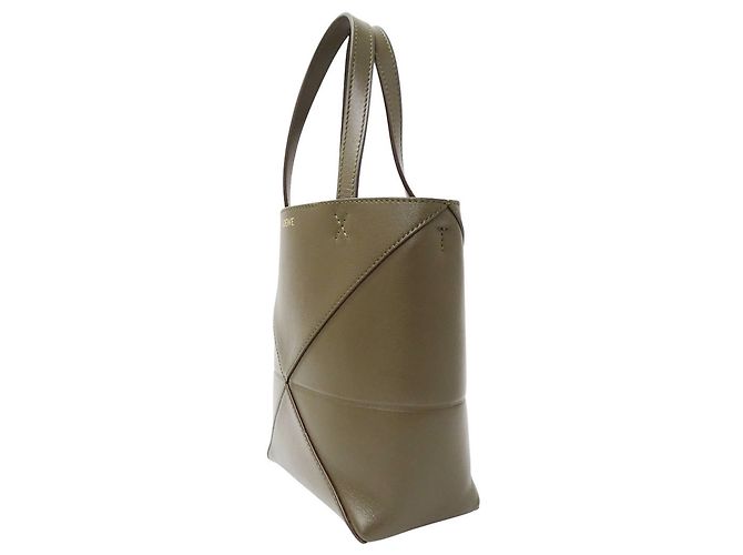 Borsa a mano Loewe in pelle Green Khaki - vista 4