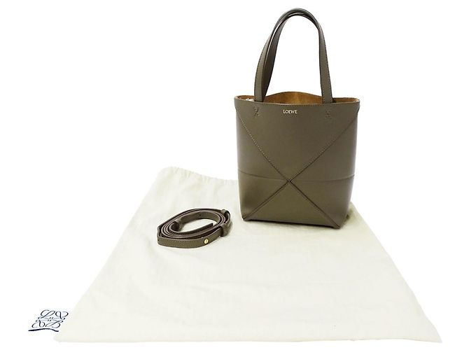 Borsa a mano Loewe in pelle Green Khaki - vista 6