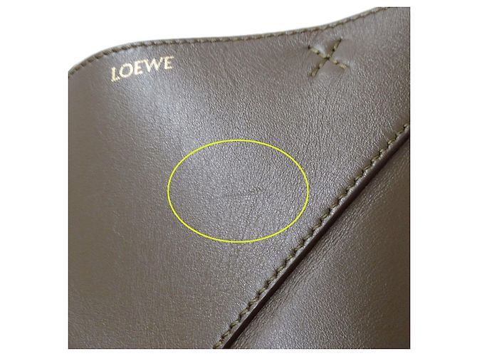 Borsa a mano Loewe in pelle Green Khaki - vista 9