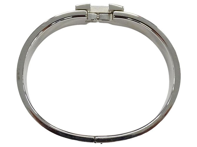 Hermès Bracciale rigido Hermes Arancione e Metallo Argentato - vista 5