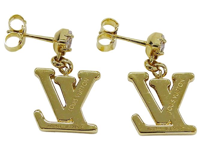 Pendientes de botón Louis Vuitton Gold - vista 3