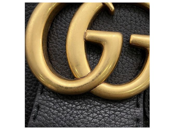 Borsa a mano Gucci GG Marmont in pelle nera - vista 11