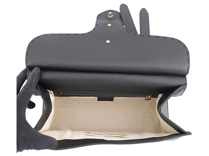 Borsa a mano Gucci GG Marmont in pelle nera - vista 6