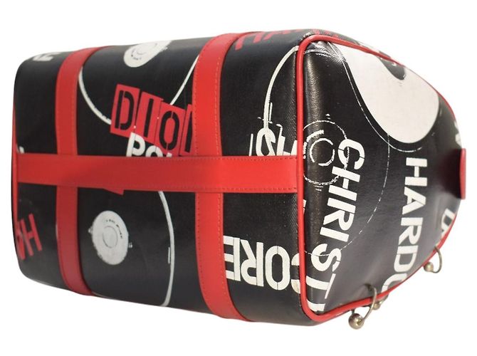 Christian Dior Borsa Boston Hardcore Nera Rossa John Galliano - vista 11