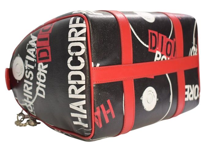 Christian Dior Borsa Boston Hardcore Nera Rossa John Galliano - vista 12