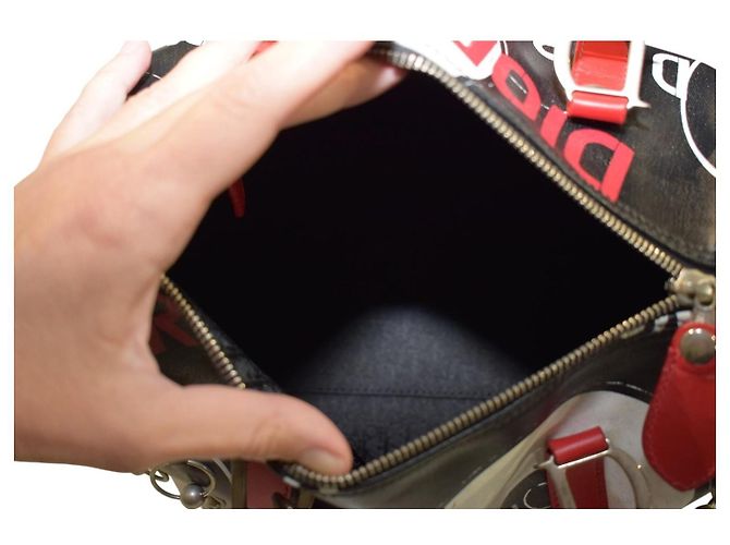 Christian Dior Borsa Boston Hardcore Nera Rossa John Galliano - vista 16