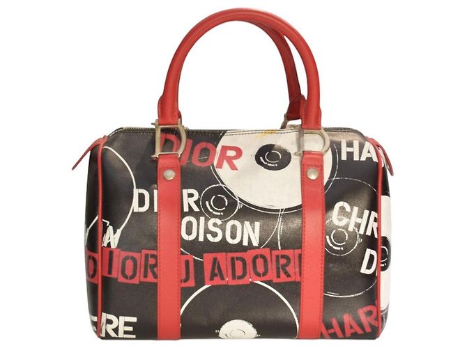 Christian Dior Borsa Boston Hardcore Nera Rossa John Galliano - vista 4