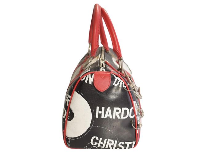 Christian Dior Borsa Boston Hardcore Nera Rossa John Galliano - vista 5