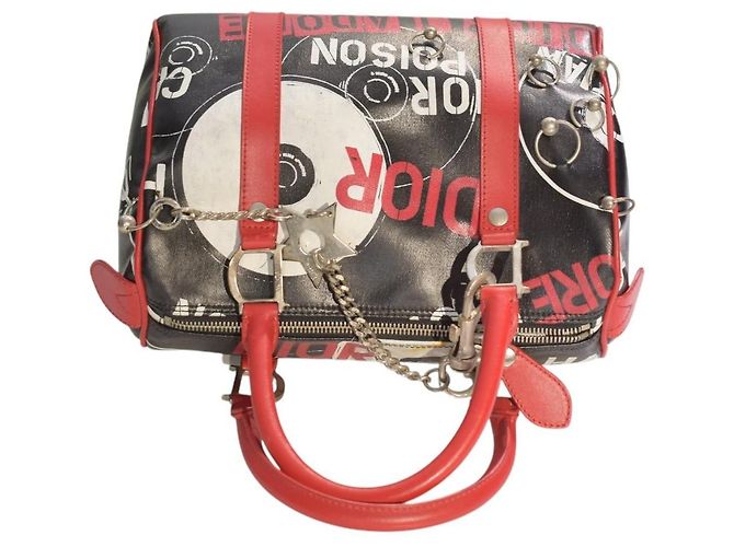 Christian Dior Borsa Boston Hardcore Nera Rossa John Galliano - vista 7