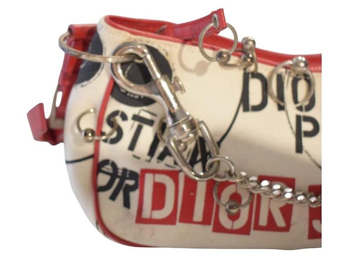 Borsa Christian Dior Hardcore John Galliano Bianca e Rossa - vista 13