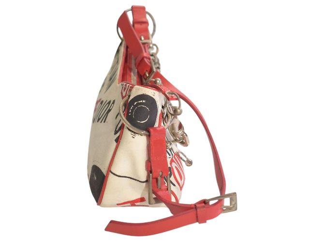 Borsa Christian Dior Hardcore John Galliano Bianca e Rossa - vista 5