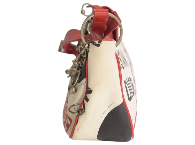 Borsa Christian Dior Hardcore John Galliano Bianca e Rossa - vista 6