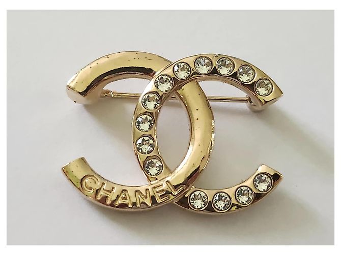 Spilla Chanel CC Strass Oro - vista 2