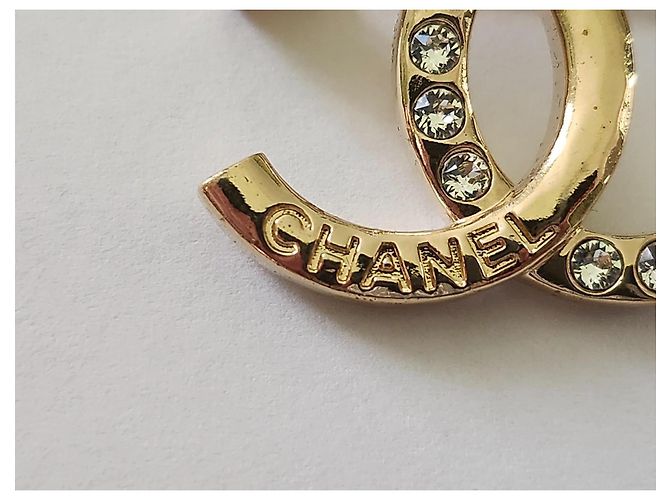 Spilla Chanel CC Strass Oro - vista 3
