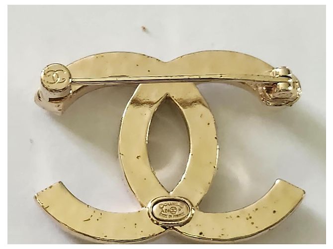 Spilla Chanel CC Strass Oro - vista 5