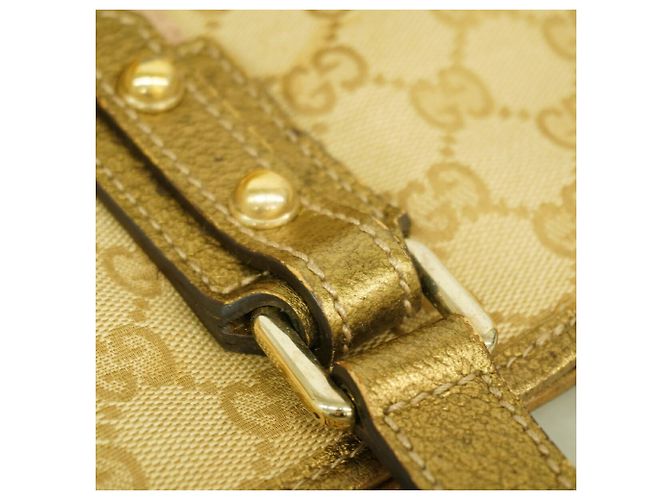 Sac cabas Gucci en toile GG beige - vue 11