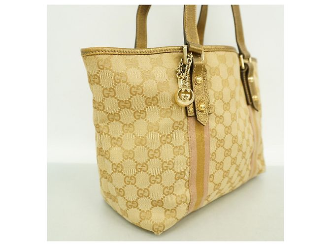 Sac cabas Gucci en toile GG beige - vue 2