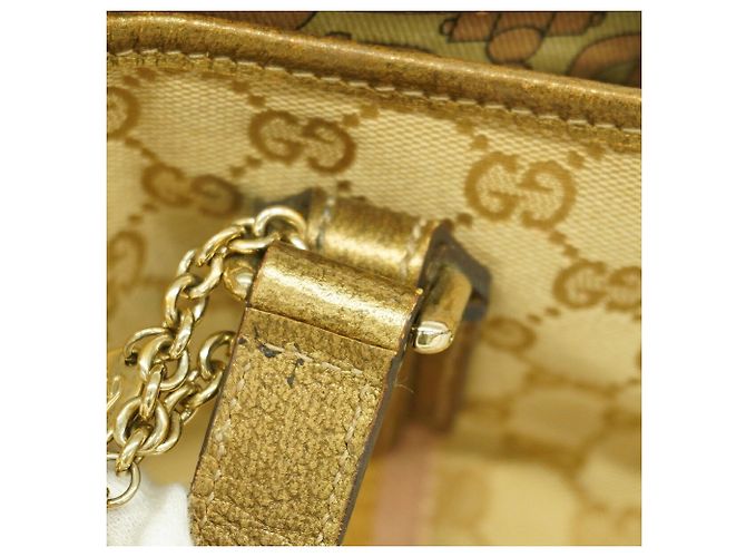 Sac cabas Gucci en toile GG beige - vue 9