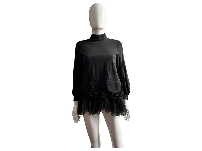 Comme Des Garcons Top Noir Kei Ninomiya negro de algodón y tul - vista 12