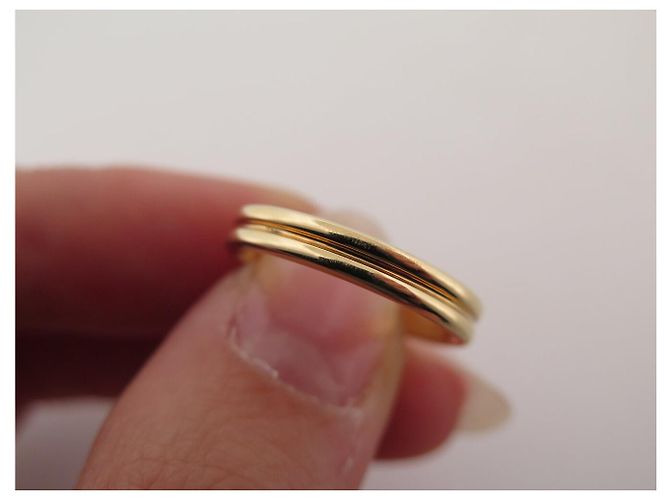 NEU BOUCHERON ALLIANCE DOUBLE GODRON RING T51 18K GELBGOLD - Ansicht 11