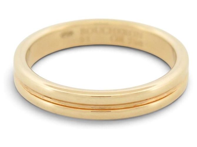 NEU BOUCHERON ALLIANCE DOUBLE GODRON RING T51 18K GELBGOLD - Ansicht 2