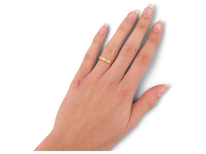NEU BOUCHERON ALLIANCE DOUBLE GODRON RING T51 18K GELBGOLD - Ansicht 6