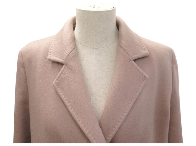 NUEVO ABRIGO LARGO MAX MARA ANDREA 101607996 S 36 CACHEMIRA ROSA VIEJO - vista 2