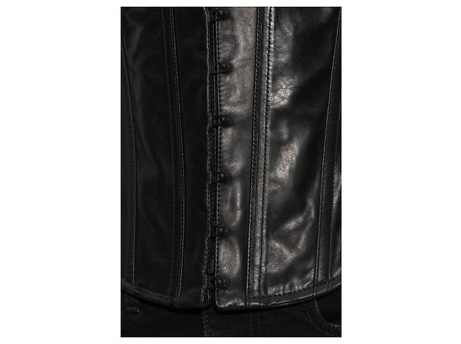 Balenciaga Lederjacke mit Stehkragen - Ansicht 3