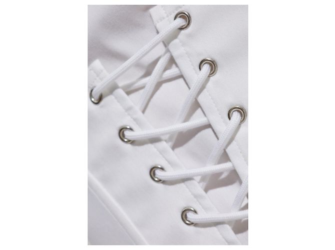 Camicia Balenciaga Bianca in Cotone Stile Corset - vista 3