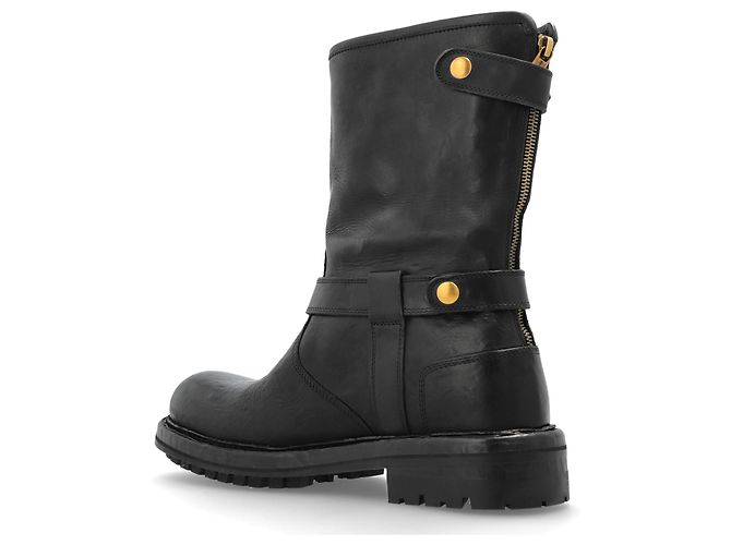 Dolce & Gabbana Black Leather Boots with Buckles - vista 3