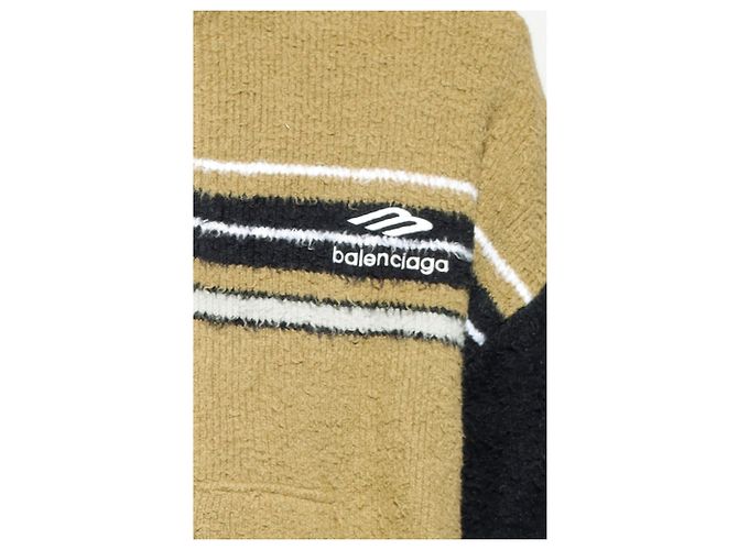 Balenciaga Logo Zip-Up Sweatshirt Grün Baumwolle - Ansicht 3