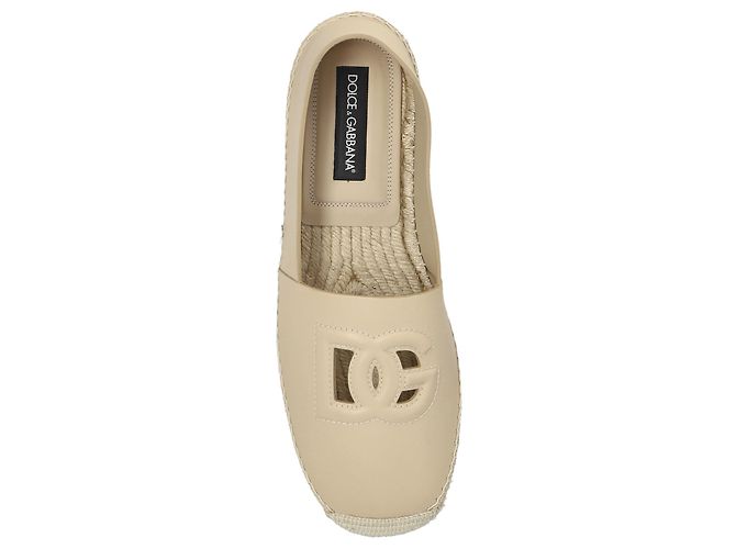 Espadrillas in pelle Dolce & Gabbana beige - vista 4