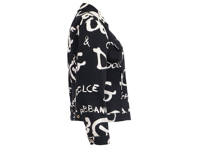 Giacca Dolce & Gabbana Vintage Graffiti in cotone nero - Ansicht 3