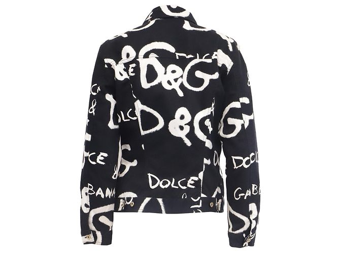 Giacca Dolce & Gabbana Vintage Graffiti in cotone nero - Ansicht 4