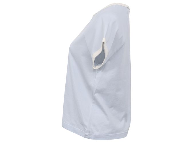 Céline Camiseta Ringer de punto Celine en algodón azul claro - vista 2