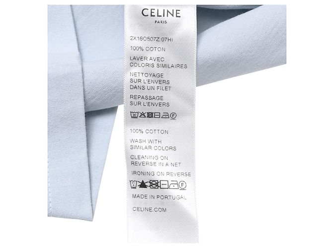 Céline Camiseta Ringer de punto Celine en algodón azul claro - vista 7