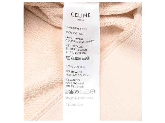 Céline Sudadera con capucha Celine Paris en algodón beige - vista 7