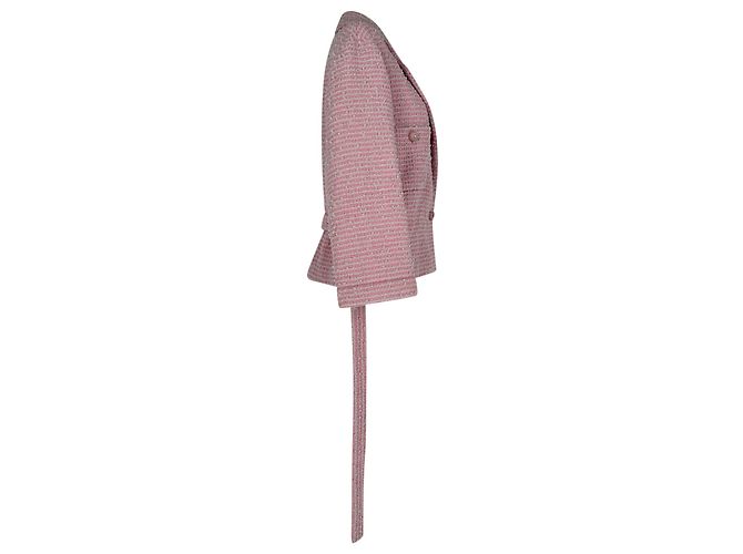 Giacca in tweed Chanel in cotone rosa - vista 5
