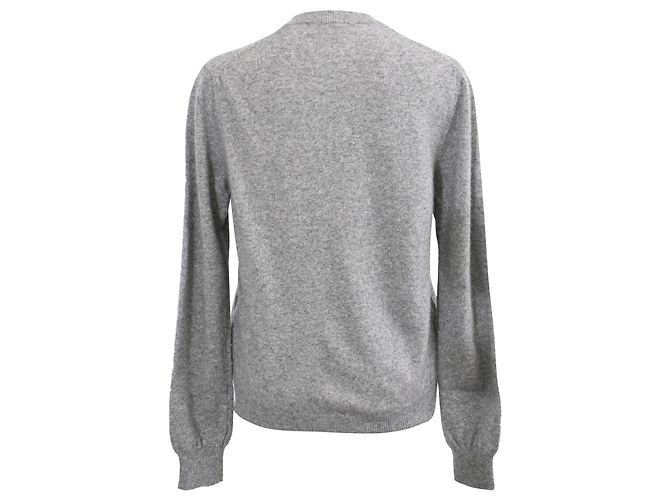 Comme Des Garcons Comme Des Garçons Play Logo-Patch Cardigan aus grauer Wolle - Ansicht 3