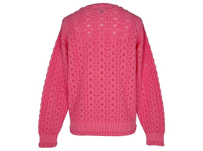 Chanel Knitwear Zopfstrickpullover aus rosa Baumwolle - Ansicht 3