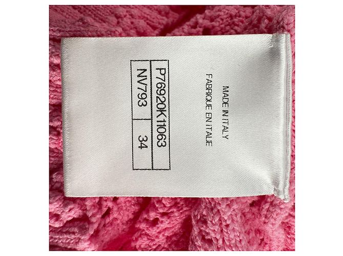 Chanel Knitwear Zopfstrickpullover aus rosa Baumwolle - Ansicht 5