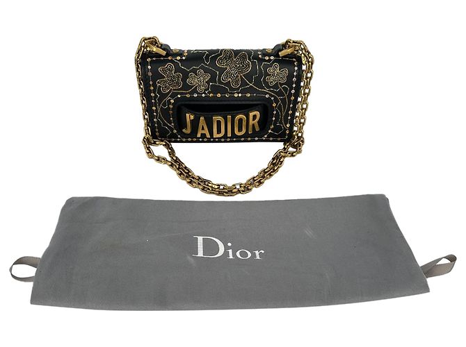 Borsa a patta Christian Dior J'Adior con catena in pelle nera - vista 2