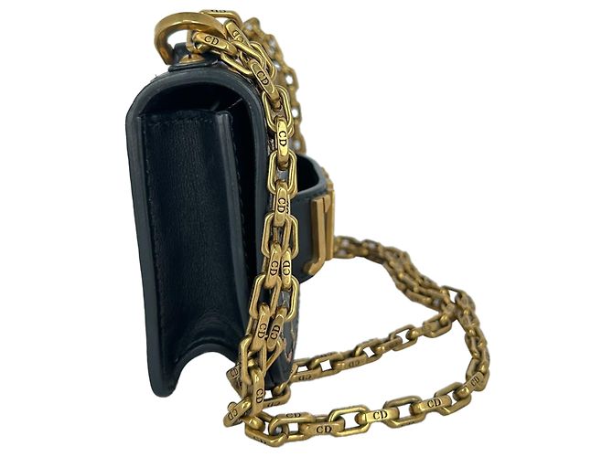 Borsa a patta Christian Dior J'Adior con catena in pelle nera - vista 4